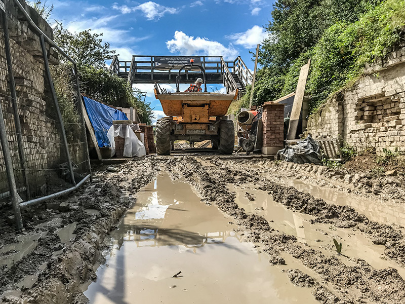 Restoration, working in the canal bed at Bridge 4